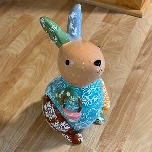 Cracker Barrel “EASTER” Bunny Cookie Jar Multi-color 12.5”x8” Nice!